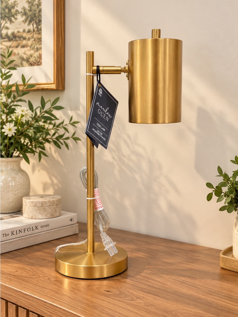 Marlow Glen Gold Finish Desk Lamp, which blends a mid-century modern